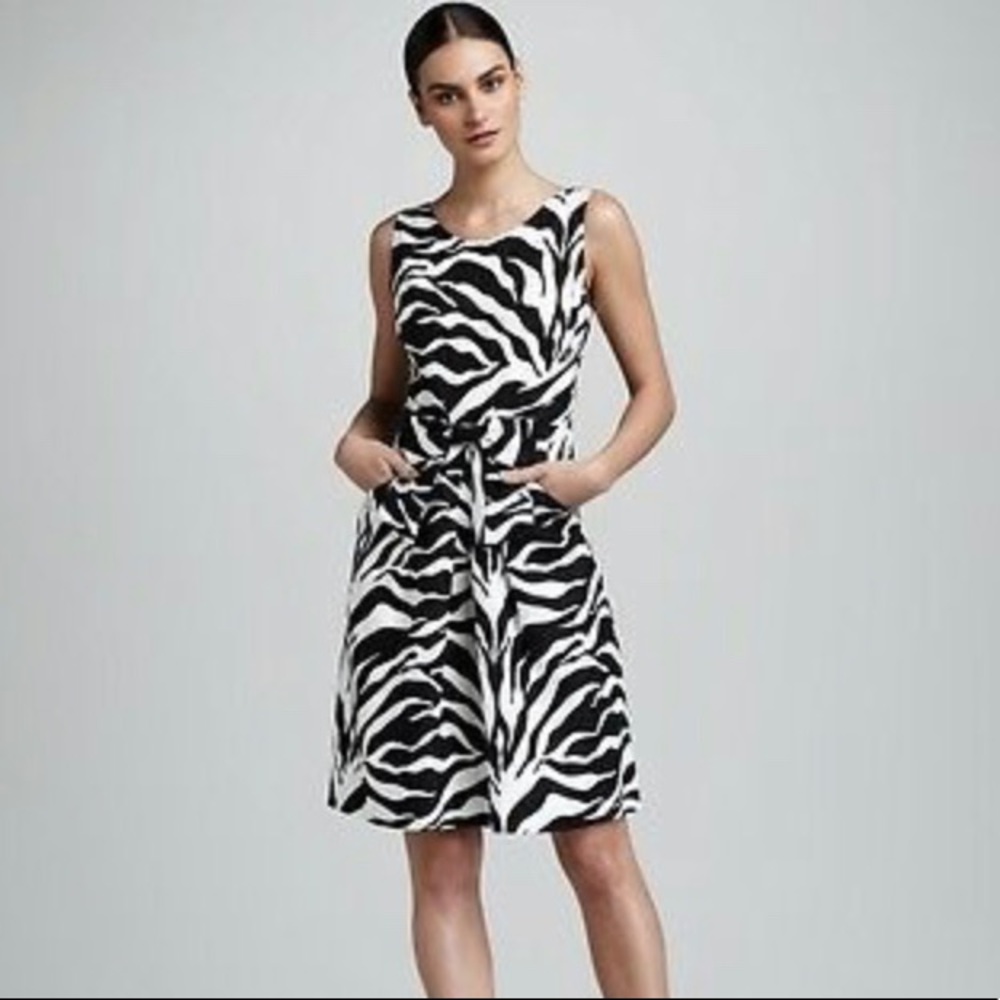 Kate Spade Jillian Zebra Bow Linen Dress NWT